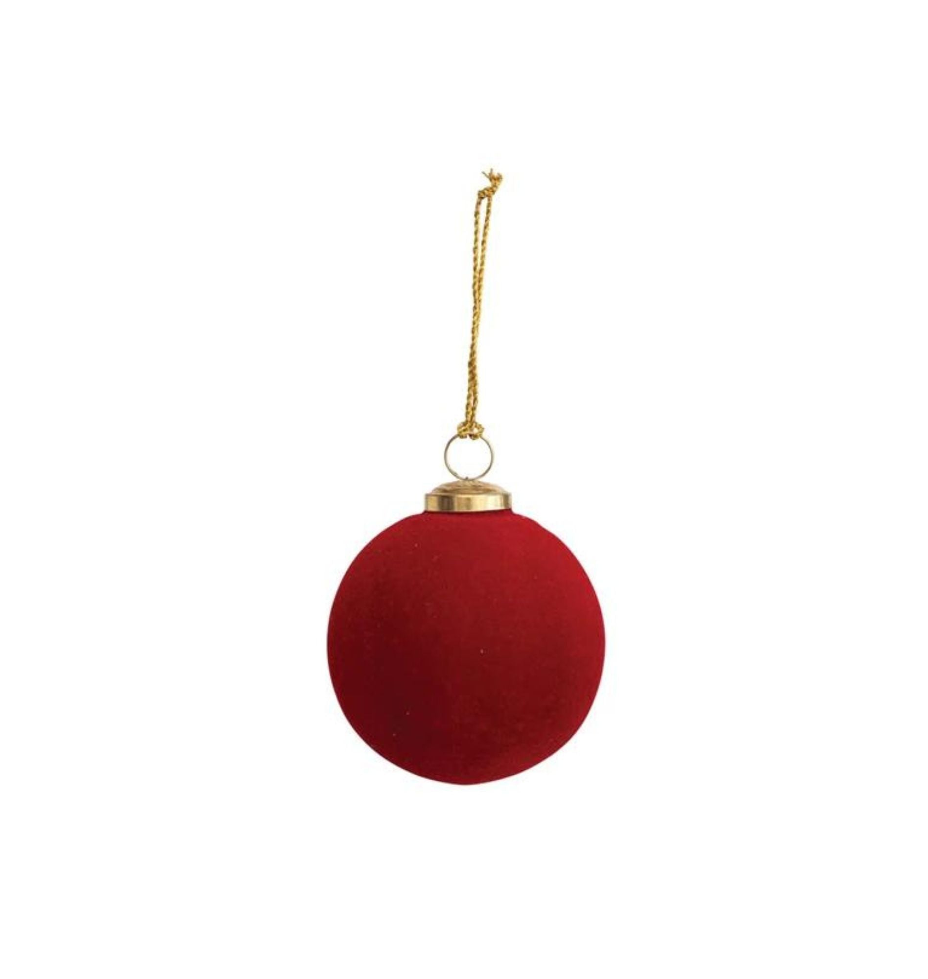 Flocked Glass Ball Ornament